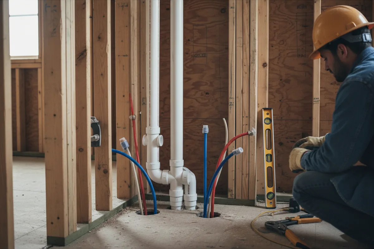 Drain and supply rough-in during Leak Detection in Wappingers Falls